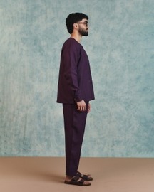 Plum Linen Mens Lounge Pants