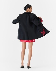 Black Cherry Embroidered Blazer