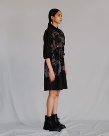 Black Map Short Dress