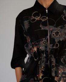 Black Map Short Dress