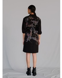 Black Map Short Dress