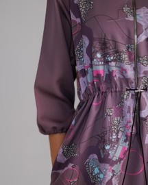 Mauve Map Short Dress