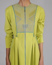 Lime Knitted Panel Dress
