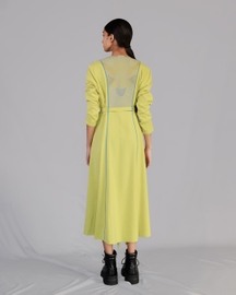 Lime Knitted Panel Dress