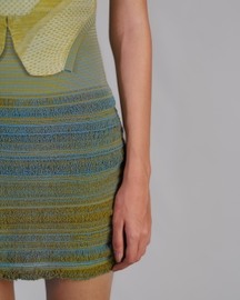 Lime Knitted Panel Skirt And Top