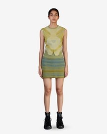 Lime Knitted Panel Skirt And Top