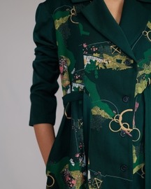 Green Map Coat Dress