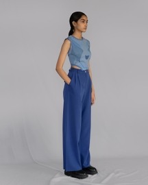 Blue Pleated Pants