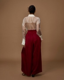 Maroon Luxe Flow Trousers