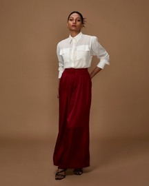 Maroon Luxe Flow Trousers