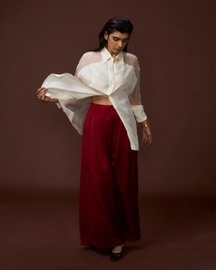 Maroon Luxe Flow Trousers