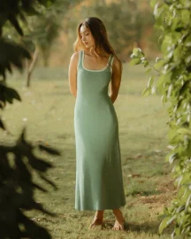 Summer Knit Dress in Sage