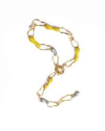 Yellow Grey Blob Necklace