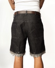 Singed Hem Denim Shorts