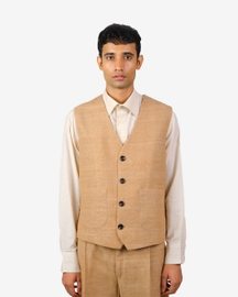 Beige Textured Vest