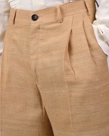 Beige Textured Shorts