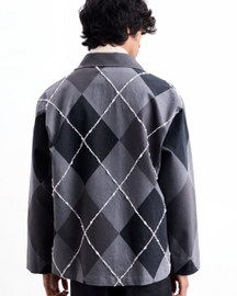 Barfi Argyle Denim Jacket