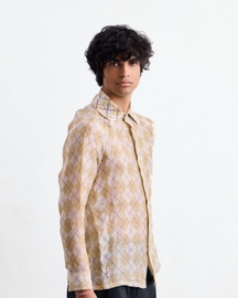 Argyle Beaded Silk Shirt
