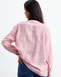 Pink Knitted Collar Shirt
