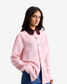 Pink Knitted Collar Shirt