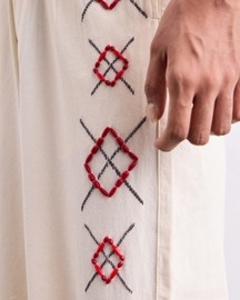 Hamsa Argyle Beading Jeans