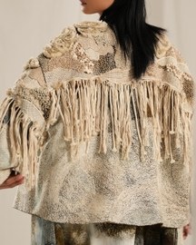 Brown Wash EMB. Kimono Jacket