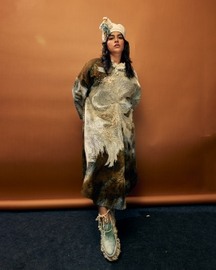 Brown Wash Tuck Dress