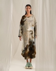 Brown Wash Tuck Dress