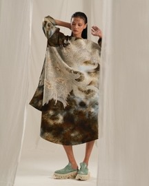 Brown Wash Tuck Dress