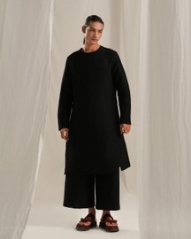 Coal Black Pin Tuck Kurta Co-ord