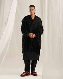 Jade Black Emb. Shawl
