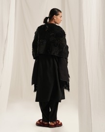Jade Black Emb. Shawl