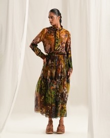 Brown Floral Shirt