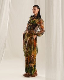 Brown Floral Kurta Co-ord