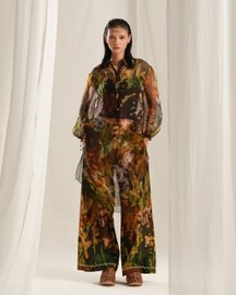 Brown Floral Kurta Co-ord