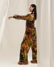 Brown Floral Kurta Co-ord