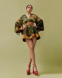 Green Galaxy Quilted Kimono Dress