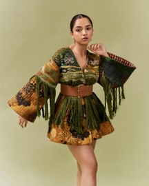 Green Galaxy Quilted Kimono Dress