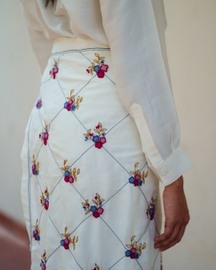 Hand Embroidered Silk Overlay