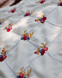 Hand Embroidered Silk Overlay