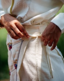 Hand Embroidered Silk Overlay