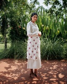 Hand Embroidered Silk Overlay