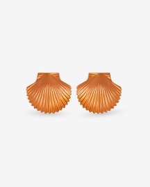 Orange Metallic Shell Earrings