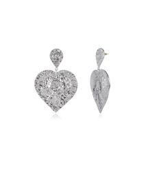 Beaten Heart Earrings (Silver)