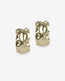 Beaten Hoop Earrings (Gold)