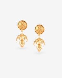 Skull Drop Earrings(Gold)