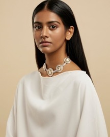 Polki Dot Necklace Silver
