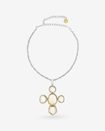 Gold & Silver Polki Church Necklace