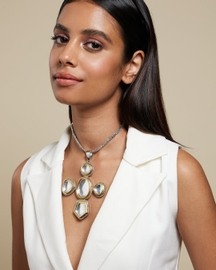Gold & Silver Polki Church Necklace