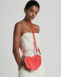 Louv Heart Bag – With Crossbody Strap and Gold Braided Shoulder Chain